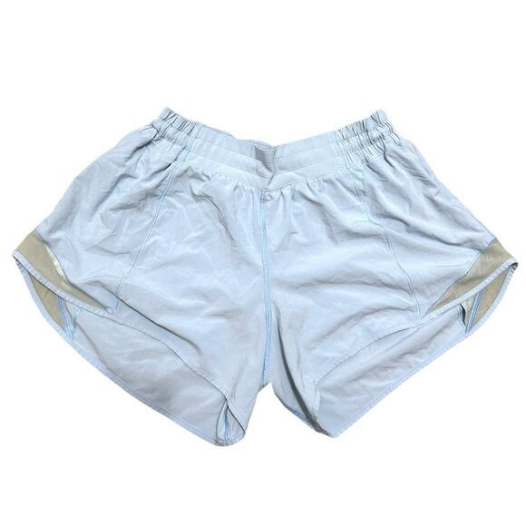 Lululemon Hotty Hot Short Long 4" Blue Linen size 10 - Picture 2 of 6